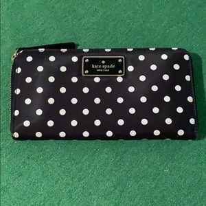 Polka dot Kate Spade continental wallet